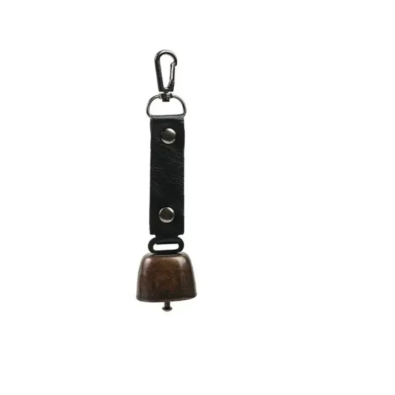 Outdoor Repellent Bear Bell Camping Retro PU Wind Chime Keychain Accessories Hiking Reminder Pet Pendant Bell for Fishing