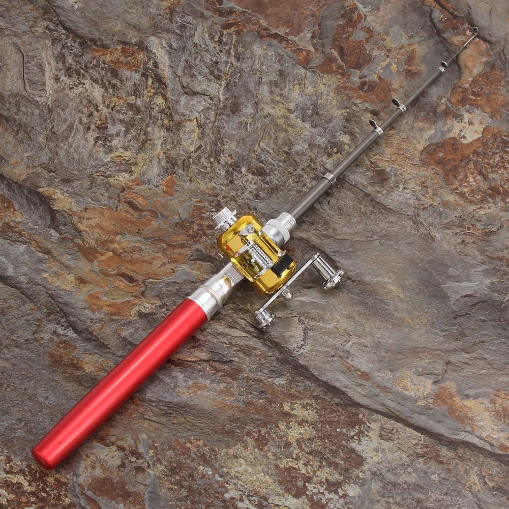 Fishing Rod Reel Combo Set Mini Telescopic Pocket Pen Fishing Rod Pole Fish Rod+Reel Pocket Fishing Rod Reel Full Kit