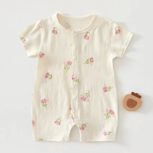Baby Girl Clothes Summer New Arrival 2025 Baby Boy Romper Short Sleeve Thin 100% Cotton Unisex Infant Jumpsuit