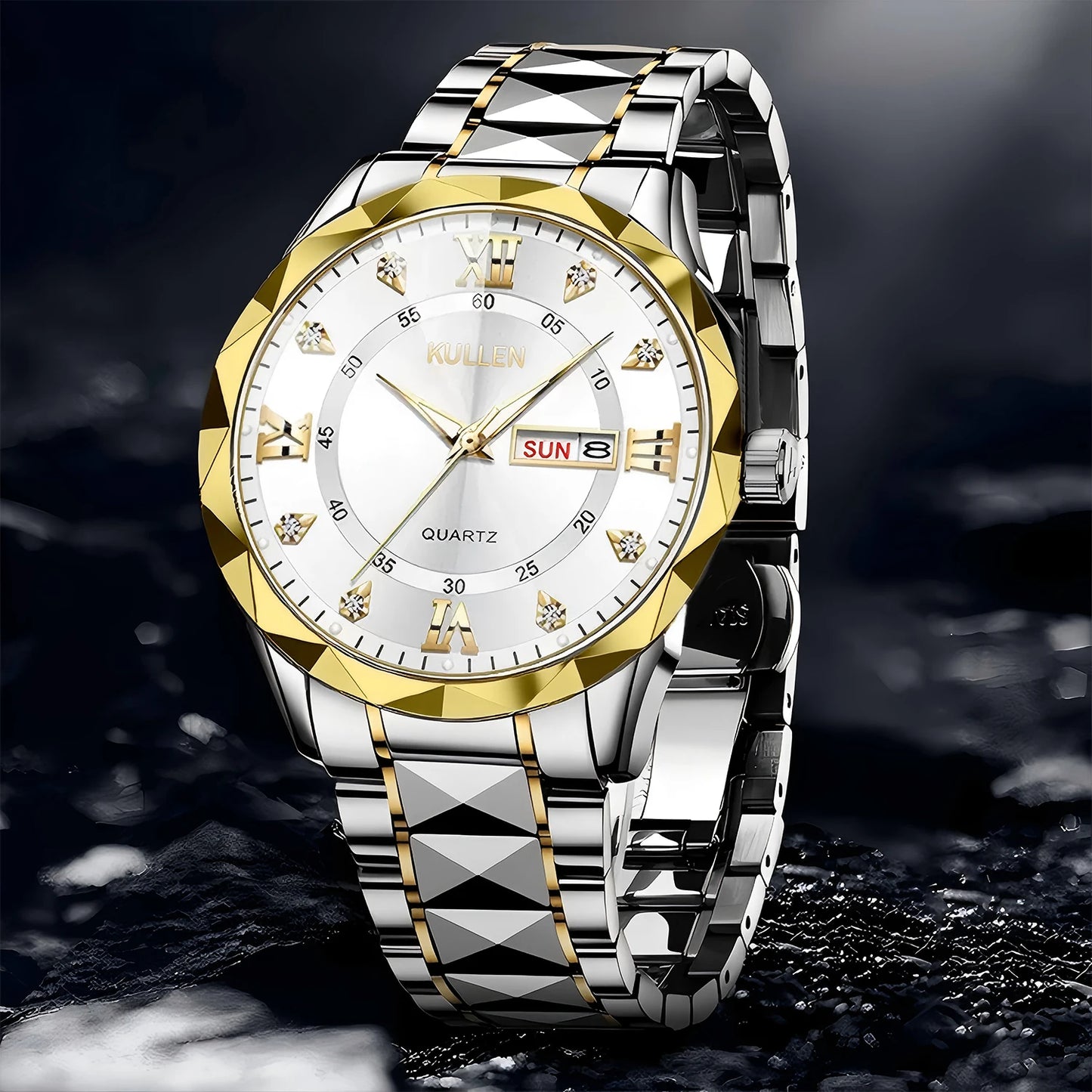 Male Mens Quartz Watches Top Brand Luxury Business Waterproof Luminous Large Dial Men Wristwatches Sports Stainless Steel Watch