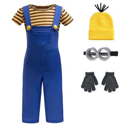 Baby Boy Clothes Children's Halloween Cosplay Costume Boys Striped T-Shirt+Jumpsuits 2Pcs Set Carnival Costumes Stage Perform