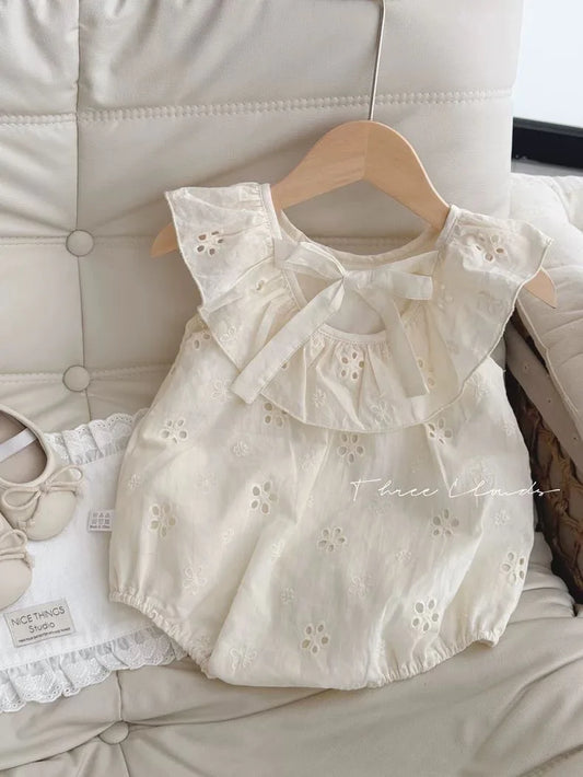 0 - 3 Y Baby Girl Clothing Super Cute Baby Clothes Baby Girls' Cotton Romper with Hollow Out Flowers Soft and Adorable
