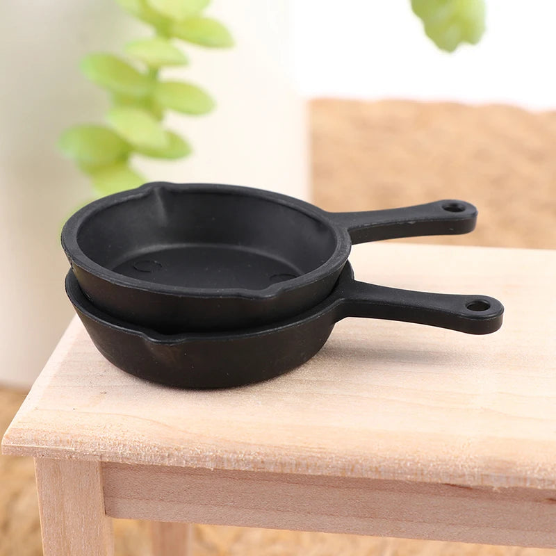 Mini Pot Boiler Pan With Lid Kettle Doll House Accessories Dollhouse Miniature Kitchen Utensil Cooking Ware Play Kitchen Toy