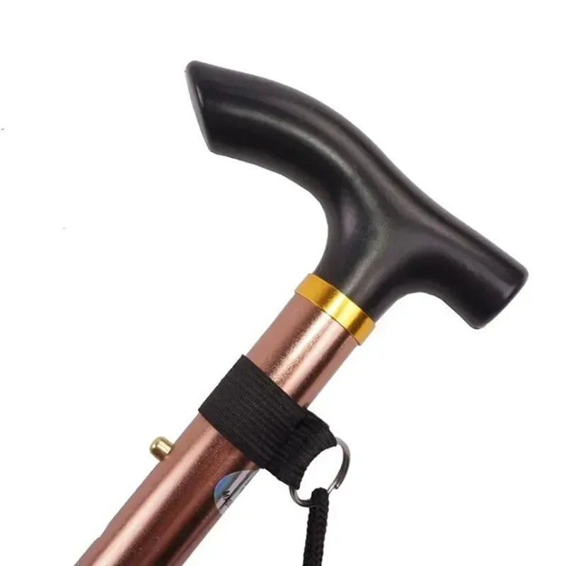 Multifunction Walking Stick Trekking Poles Telescopic Foldable Hiking Cane Crutch for Elderly Outdoor Climbing Travel Support
