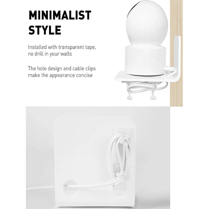 3PCS Surveillance Camera Shelf Acrylic Adhensive Wall Mount Stand Storage Rack for Small Items in Living Room Bathroom Bedroom