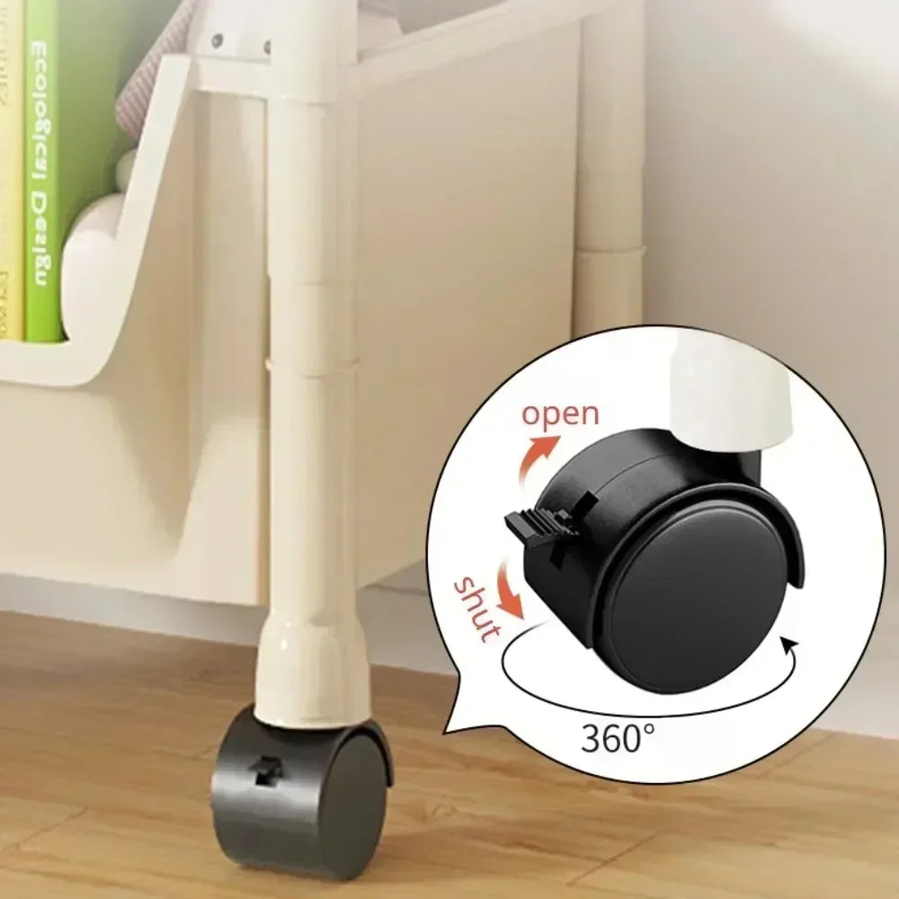 1/2 Set Trolley Bookshelf Kitchen Storage Rack Kitchen Corner Narrow Slit Storage Cabinet Bathroom Living Room Home Organizer