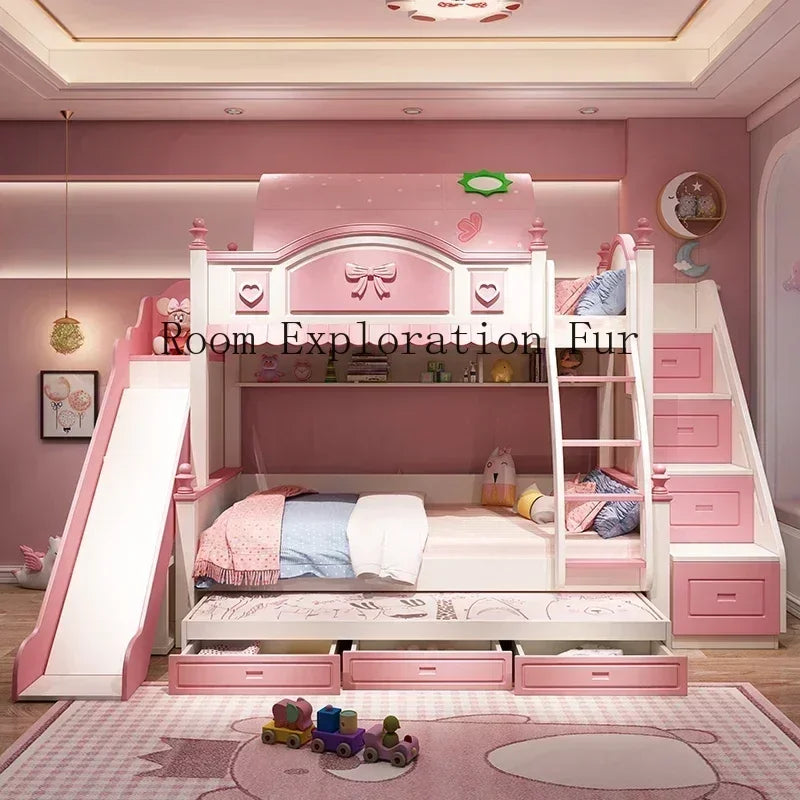 Child Hut Bed Wooden Mother Kids Girl Children's Comforters Baby Things Family Bassinets Low Loft Pink Newborn Playpens Bunk Boy