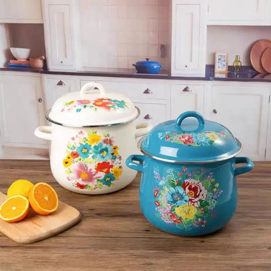 Enameled Pots and Pans  Stock Pot with Lid Household Kitchen Cookware Thickened Saucepan Soup Pot