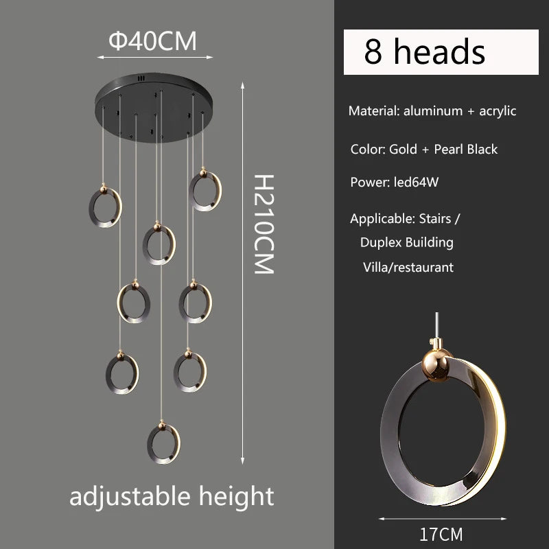 Modern luxury chandelier.  Creative design.  Suitable for villas, duplexes, hotels, restaurants.  Home lighting
