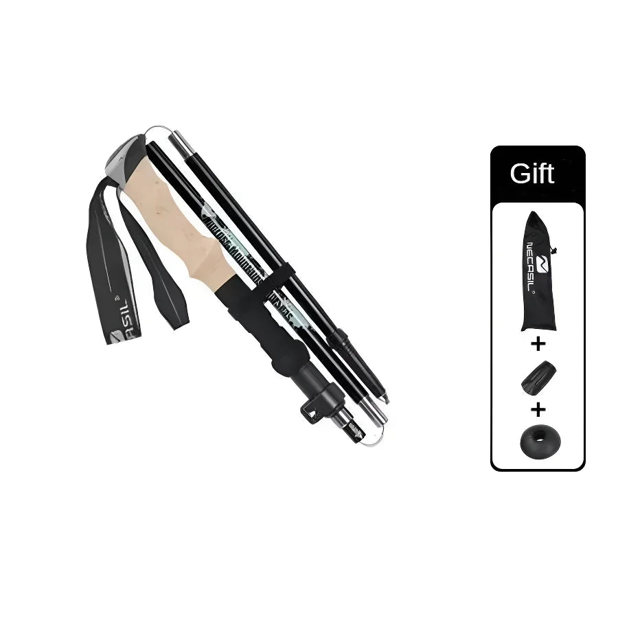 Collapsible Hiking Stick-Lightweight,Foldable Retractable Trekking Poles with Adjustable Heights-Walking Backpacking,Camping