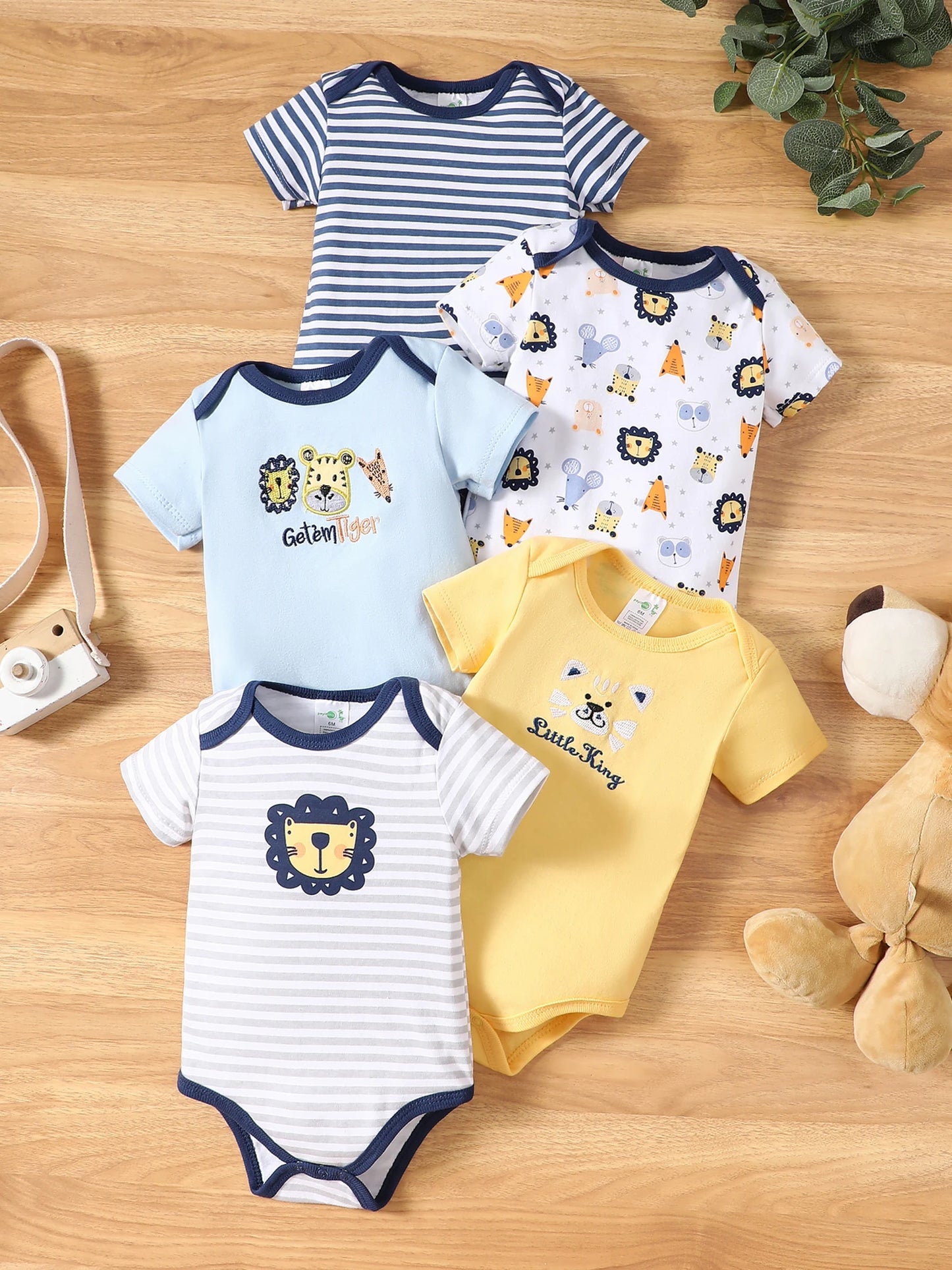 Baby boy clothes 5PCS Baby boy onesies summer cotton baby rompers Short-sleeved jumpsuit Suitable for 0-12 months