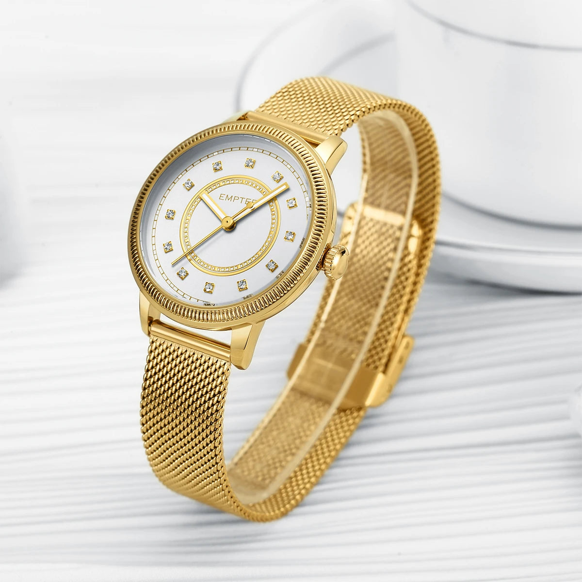 Womens Watches Crystal Accented Dial Ladies Watches for Women Waterproof Analog Classic Fashion Dress Quartz Womens Wrist Watch