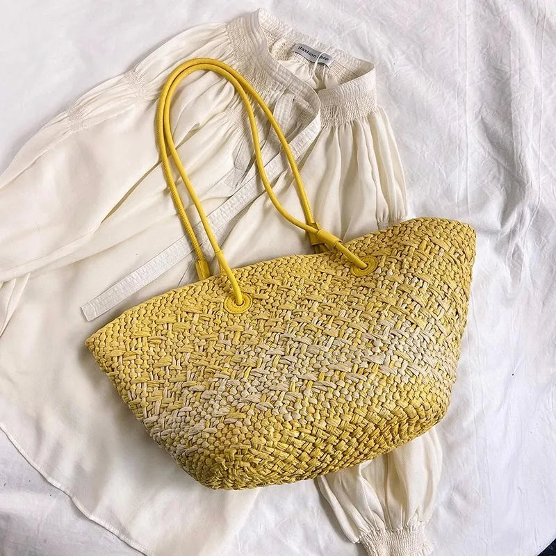 Handmade Women's Handbags big  Woven Female Shoulder Bag Summer Straw Beach Bags Shopper Baskets Bohemian Rattan Tote Bag