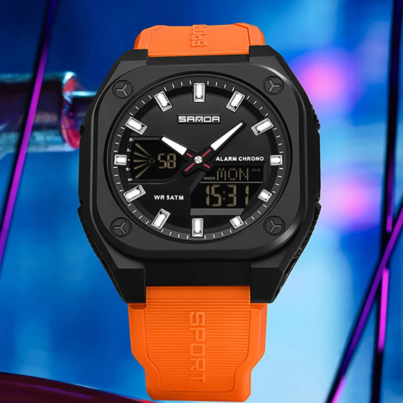 Men Sports Watches 2025 Top Brand Luxury Men Digital Quartz Wrist Watches For Male Clock Dual Display Multifunction Wristwatch