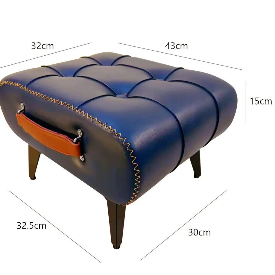 Footrest Shoe Changing Stool Doorstep Living Room Soft Bag Minimalist Sofa Footstool Light Luxury Leather Art Stool Furniture