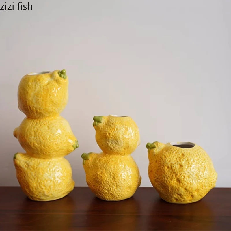 Fruit Shaped Ceramic Vase Vintage Floral Ware Dried Flower Vase Desktop Vases Flower Arrangement Hydroponic Vases Crafts