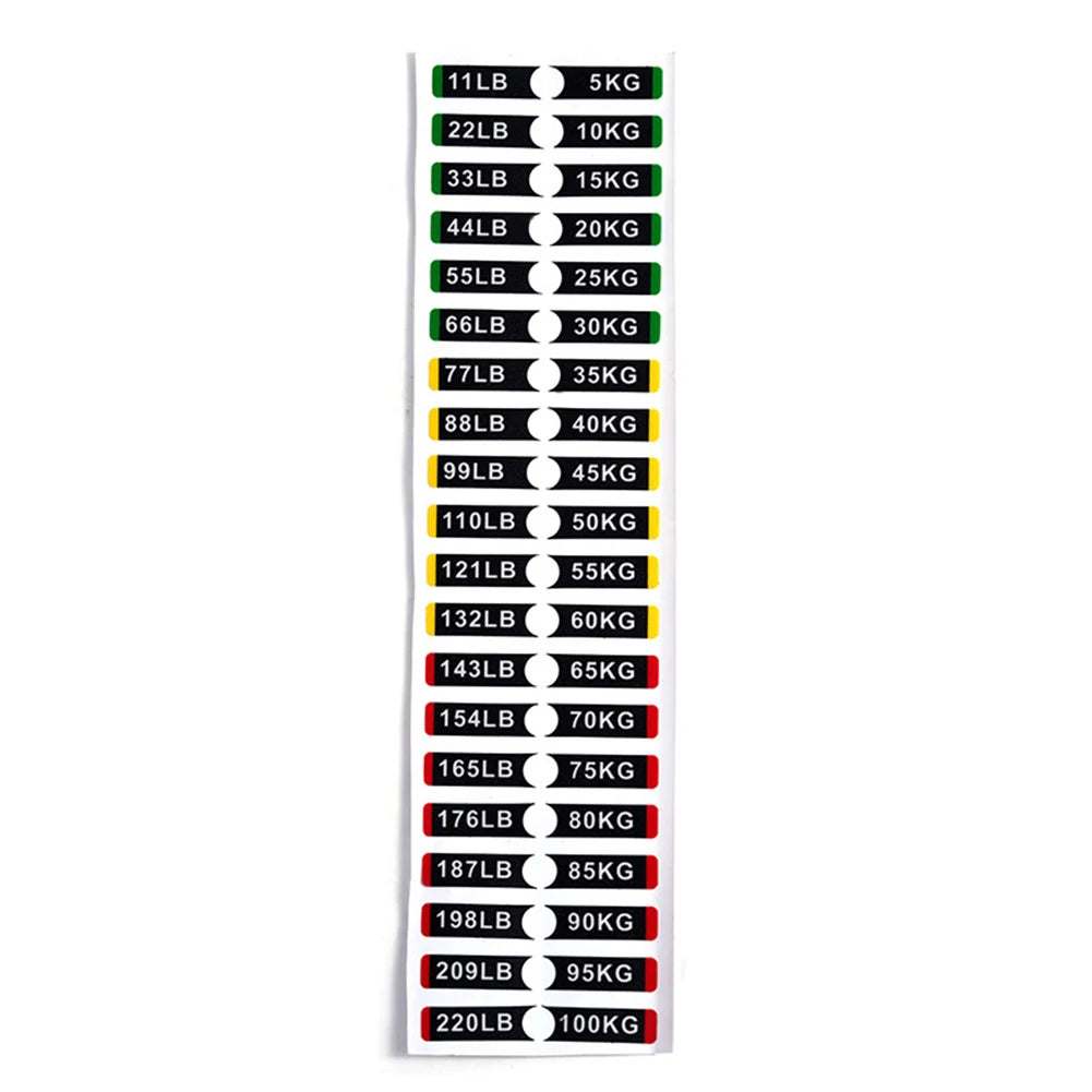 Training Efficiency 5kg-100kg Gym Weight Labels Fitness Equipment Stickers Accessory Fitness Equipment Stickers