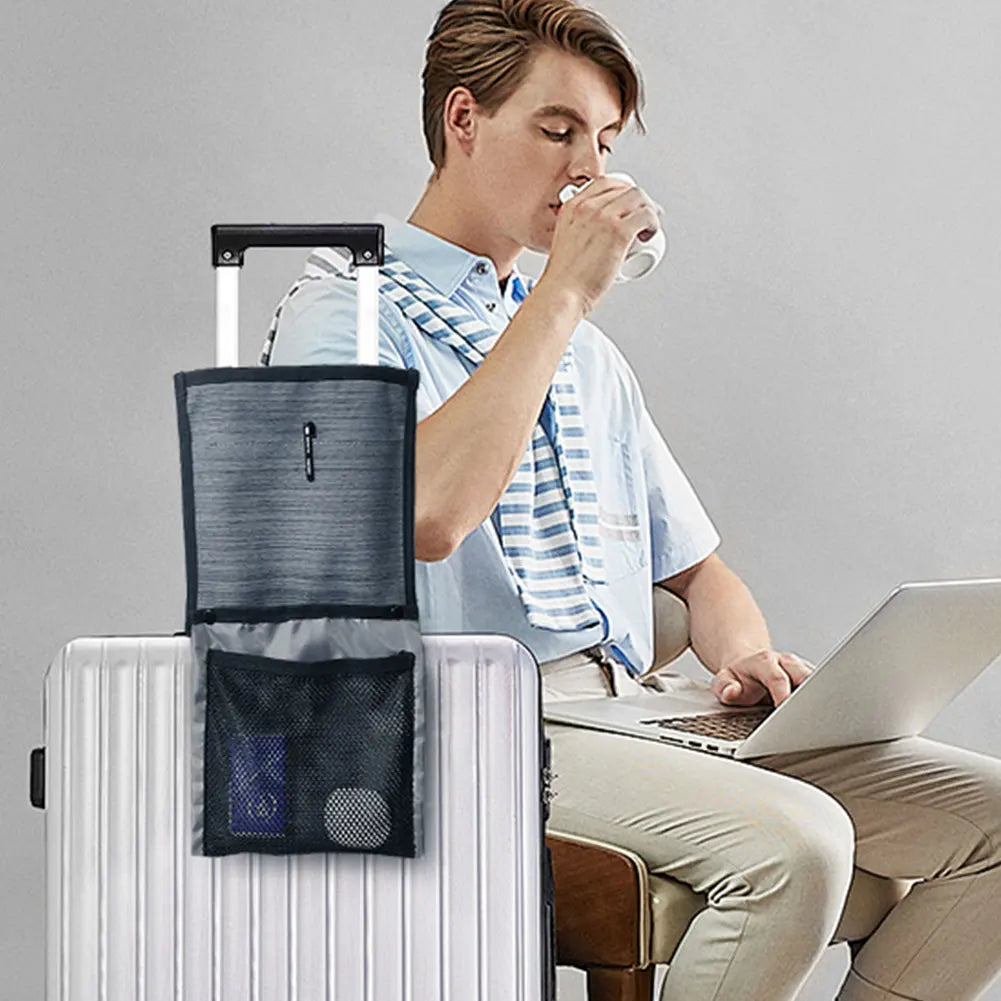 Luggage Travel Cup Holder Free Hand Multiple Pockets Travel Cup Storage Bag Suitcase Bottle Holder Fits Roll on Suitcase Handles