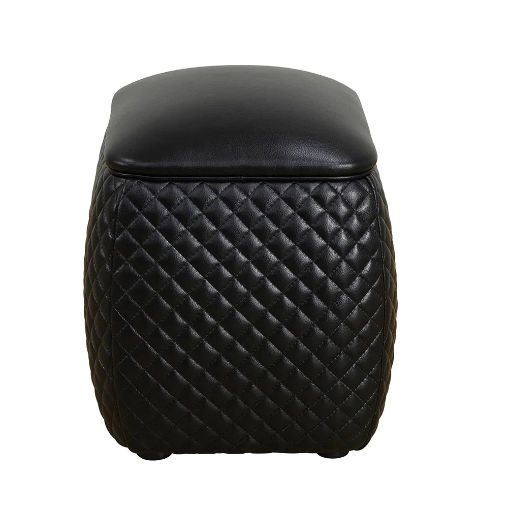 Black Living Room Square Low Stool Vanity Stools Modern Makeup Dressing Stool Creative Leather Bedroom Makeup Room Low Stools
