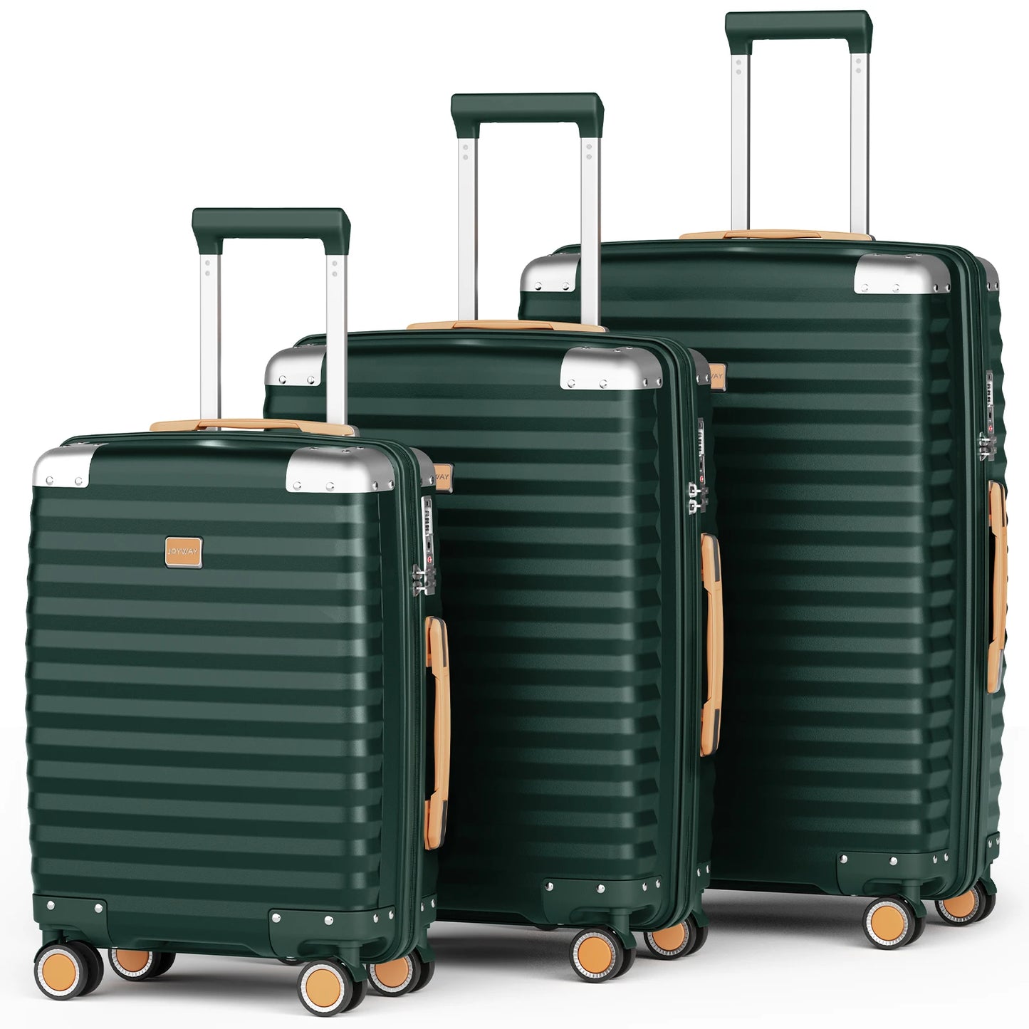 Joyway 1/3pcs Travel Luggage Suitcase, TSA Lock, Durable Lightweight PP Hard Shell Suitcase, Side Hooks, Corner Protectors