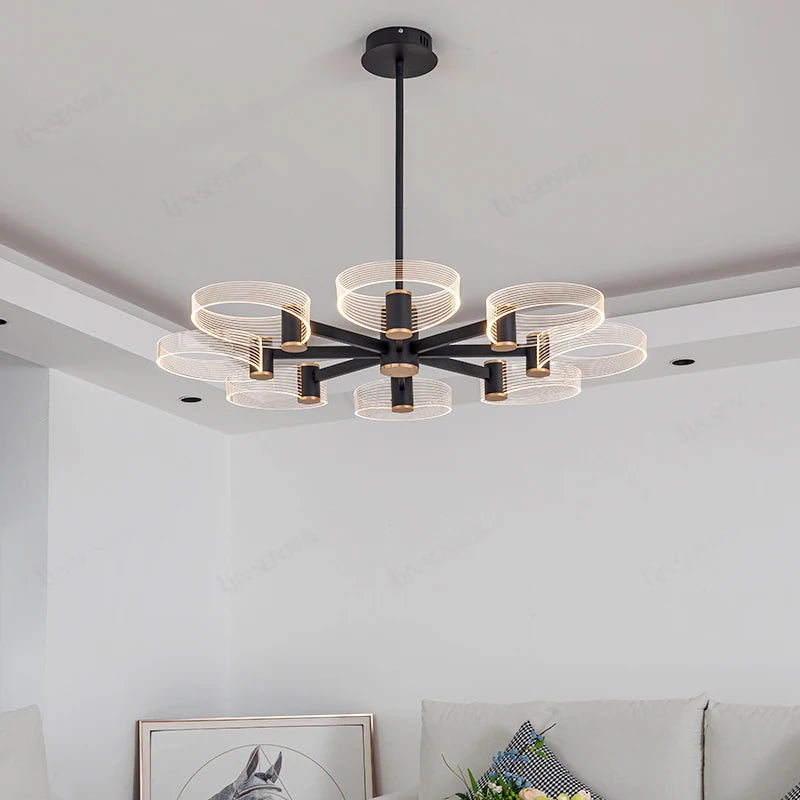Living Room Pendant Light Simple Luxurious Nordic Fixture Bedroom Dining Room Ceiling Chandelier Home Decor Lighting 220V 110V