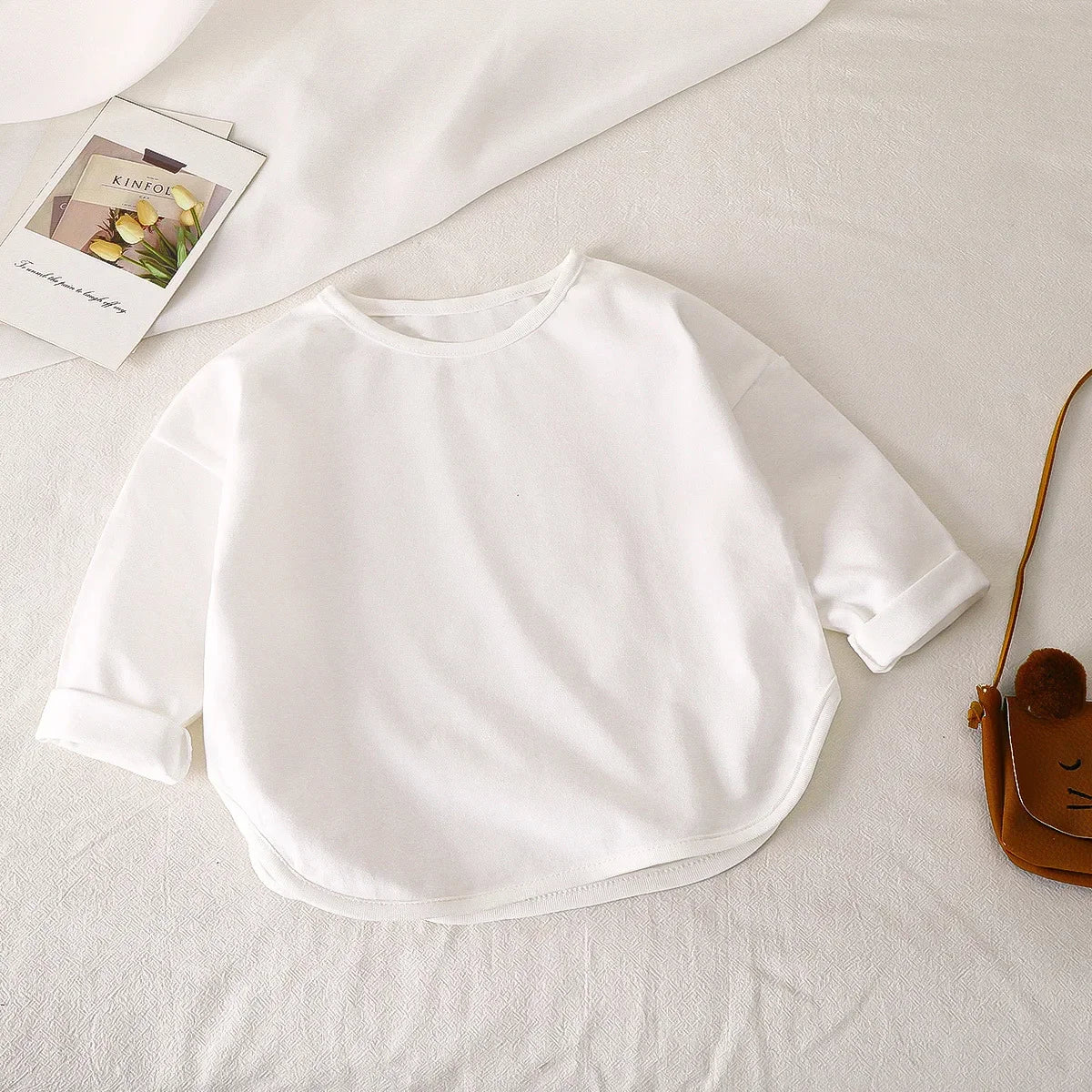 Baby Boys Basic Tee Long Sleeve T-shirts Pure Cotton Baby Girl Tops Kids T-shirt Cotton Spring Tee Shirts Baby Boy Clothes Tees