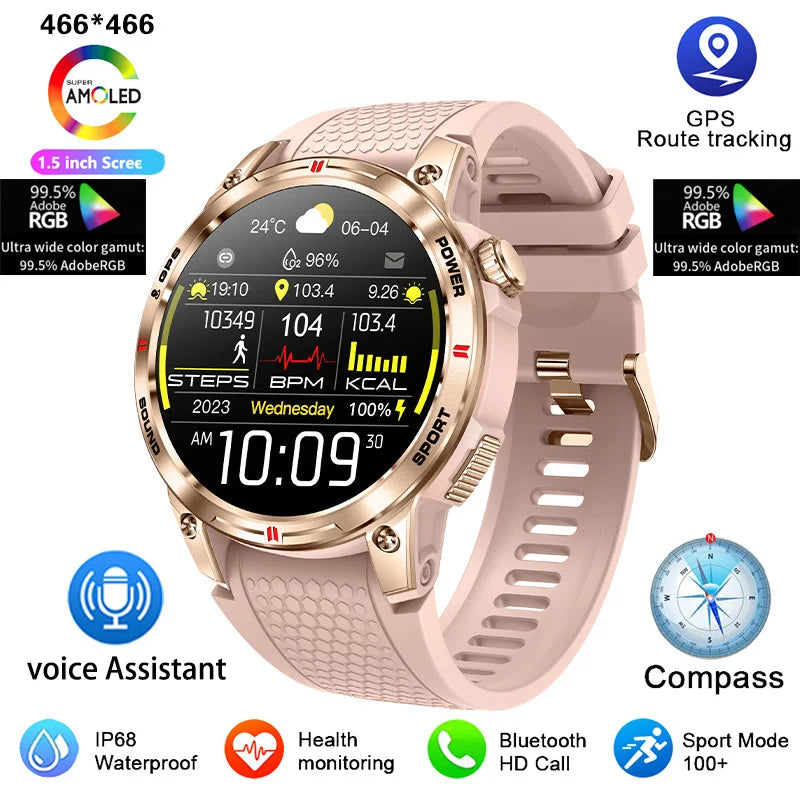 Xiaomi Mijia GPS Compass Outdoor Sport Smart Watch Men Voice Assistant Bluetooth Call Heart Rate Monitor Fitness Women's Watches