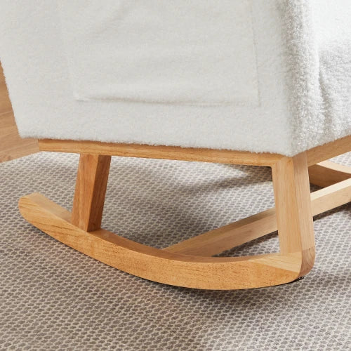 High Backrest Living Room Lounge Arm Rocking Chair, Two Side Pocket