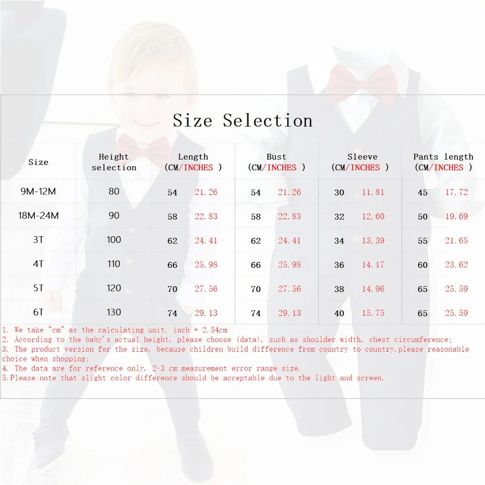 Baby boy's clothing spring and autumn gentleman's birthday suit newborn party dress soft cotton vest + shirt + pants baby 4-piec