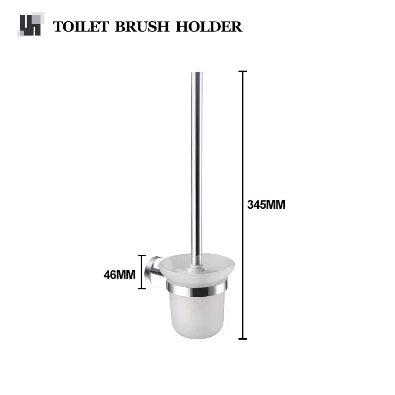 Bathroom Accessories 304Stainless Steel Hardware Kit Wall Mount Clothe Hook Paper Holder Towel Bar Toilet Brush Holder Soap Dish