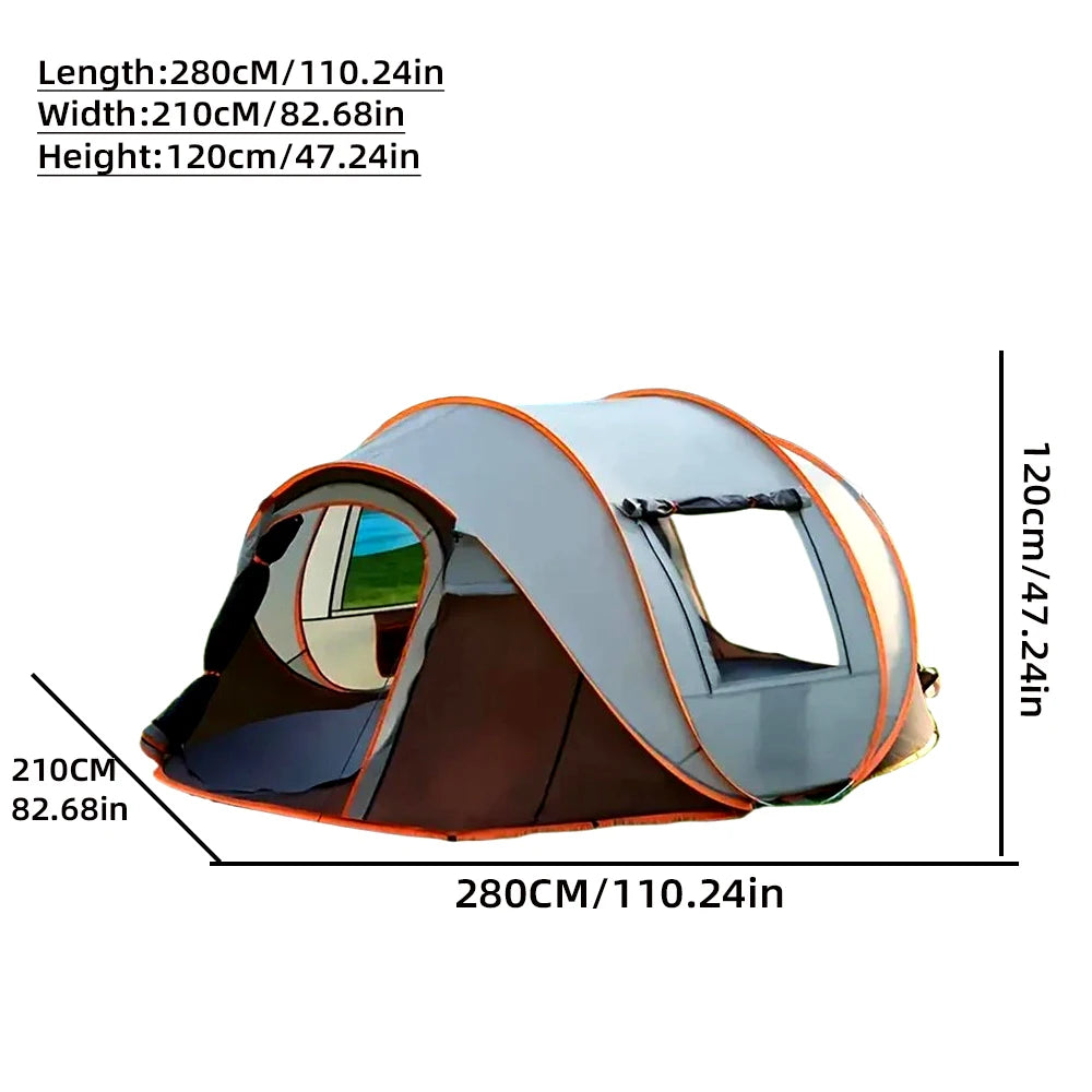 A pop-up tent for family trips, waterproof sun-proof camping tent, portable outdoor tent camping and hiking trips