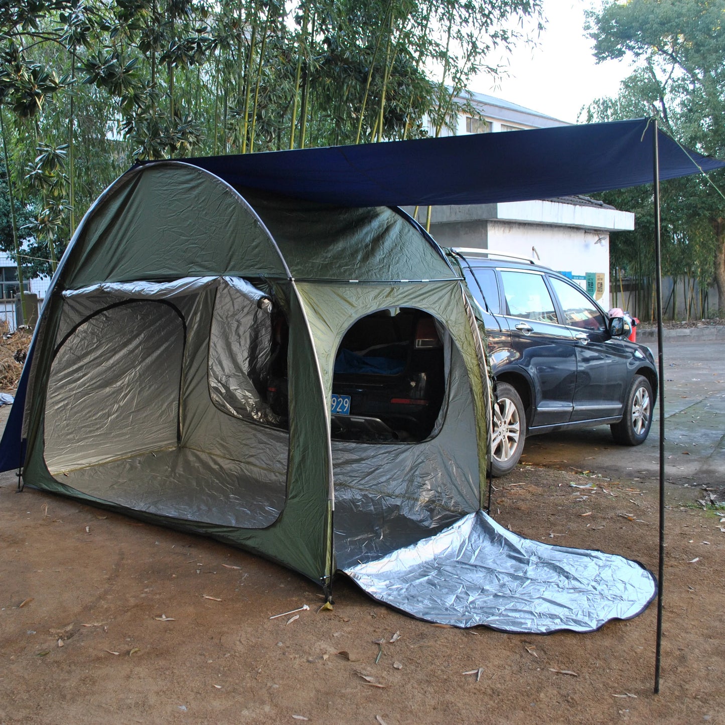 Rear Car Tents with Rainfly, Sun Shade, Tarp Included, SUV Camping Tents, Tailgate Tents, Waterproof Rain Cover, Multifunction
