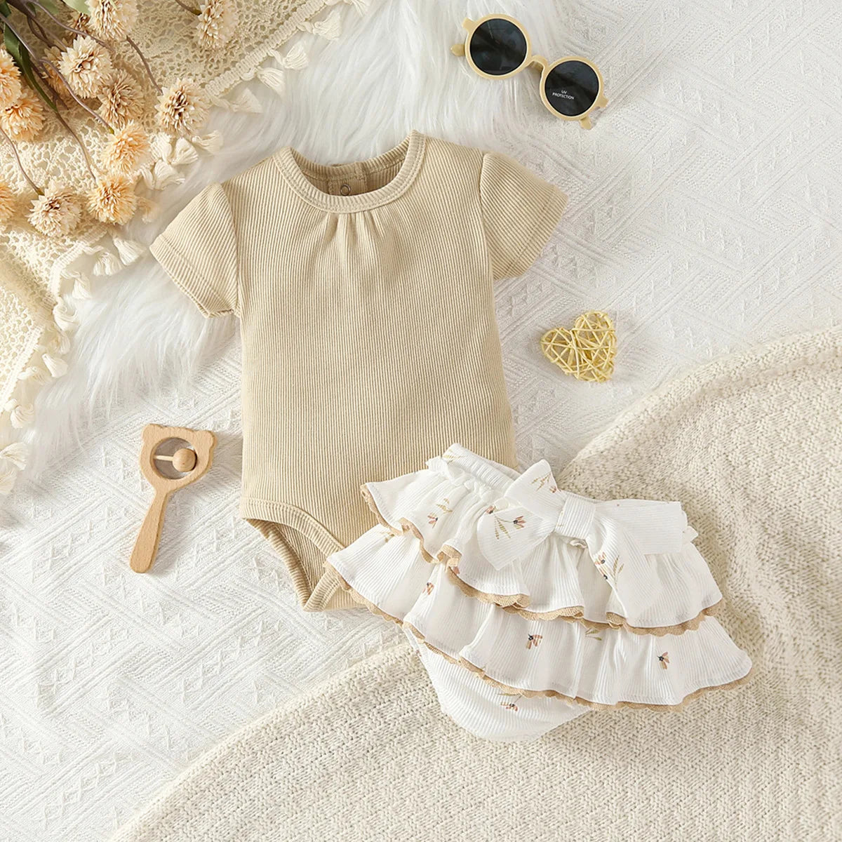 Baby Girl Clothes Outfits Short Sleeve Lovely Bodysuit+pants Summer Casual Kids Clothing Sets