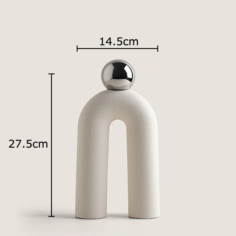 Creative U-shaped Ceramic Vase Flower Pots Desk Decoration Flowers Arrangement Porcelain Floral Vases Room Aesthetic Decor