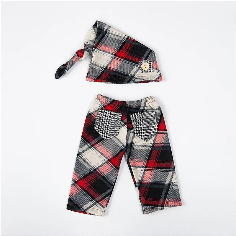 Newborn Boy Fabric Overall Baby Photoshoot Outfit Newborn Boy Clothes Baby Props for Photography Infant Shooting Accessories
