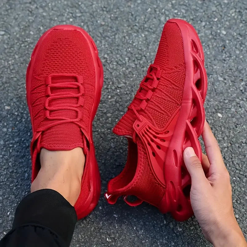 New Fashion Green Men's Running Shoes Big Size 48 Breathable Blade Shoes Trainers Men Lightweight Sports Shoes Zapatillas Hombre
