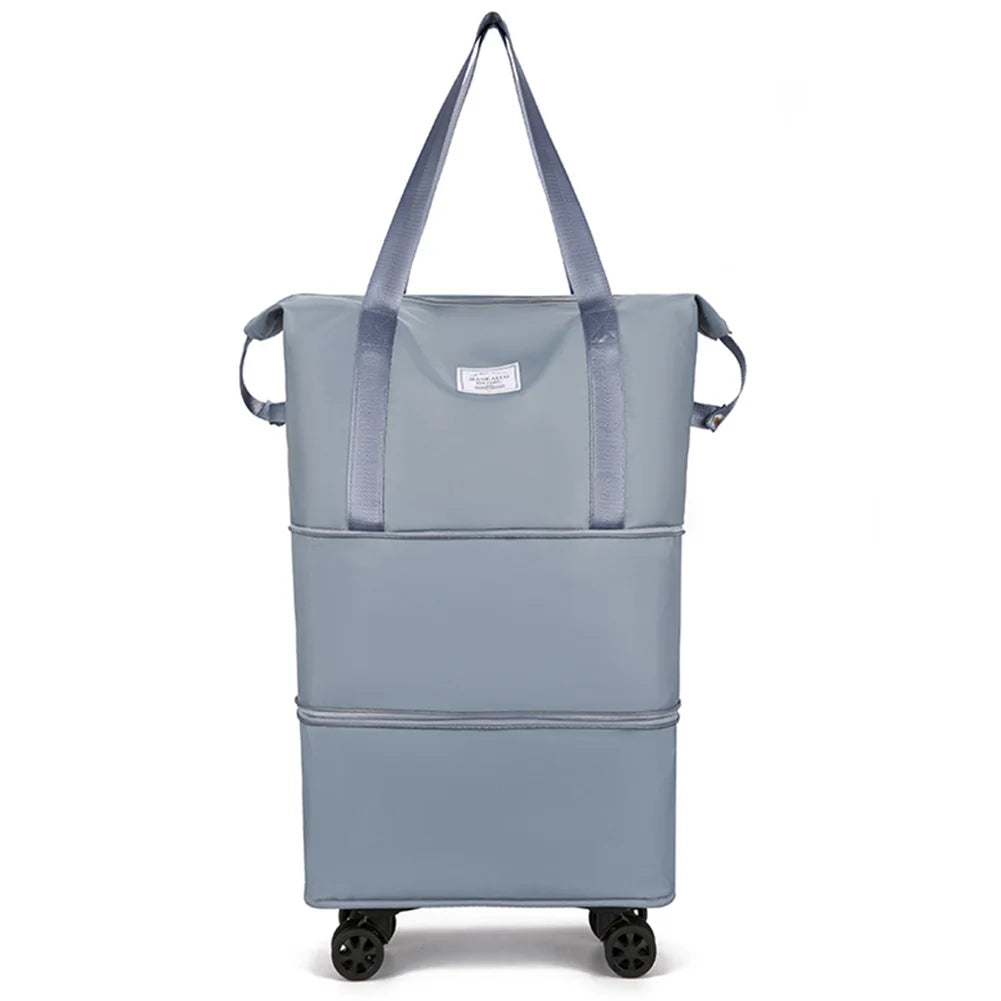 Expandable Duffle Pack Large Capacity Luggage Rolling Bags Oxford Cloth Dry-Wet Separation Unisex Business Trip Bag