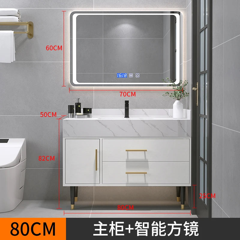 Bathroom Cabinet Washbasin Bathroom Combination Simple Household Toilet Furniture Solidbathroom Modern Vanity With Sink 24