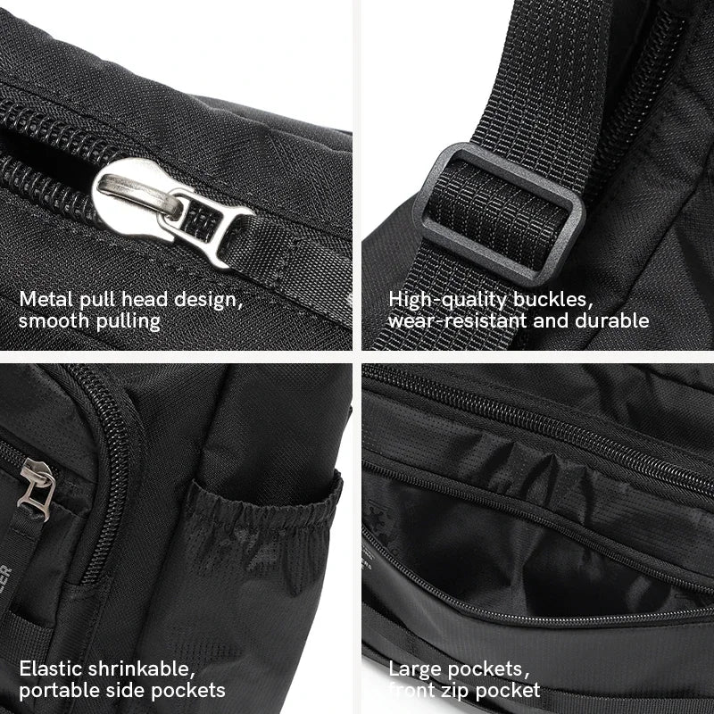Volunteer Men's Crossbody Shoulder Bag Multipurpose Laptop Messenger Bag Casual Oxford Commuter Lightweight Sling Bags 1829-06