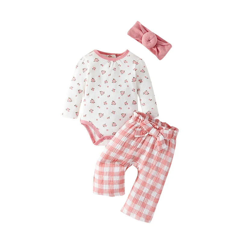 Baby Girl Clothes Outfits Short Sleeve Lovely Bodysuit+pants Summer Casual Kids Clothing Sets
