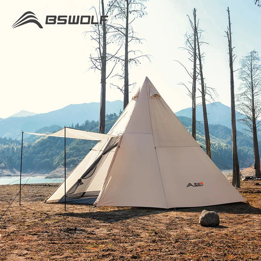 BSWolf Large Pyramid Tent Ultralight  Camping tent Large Outdoor Teepee Indian Pyramid Tent 5-8 Person
