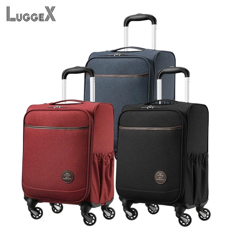 15 Inch Underseat Carry-on Luggage with Wheels Lightweight Luggage with Front Opening Lid (Blue)