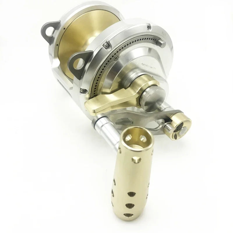 Metal Sea Fishing Reels, All for Goods, Low Speed Bait, Big Fish Equipment, Windlass, Max Drag  30 Kg , Saltwater Heavy Reel