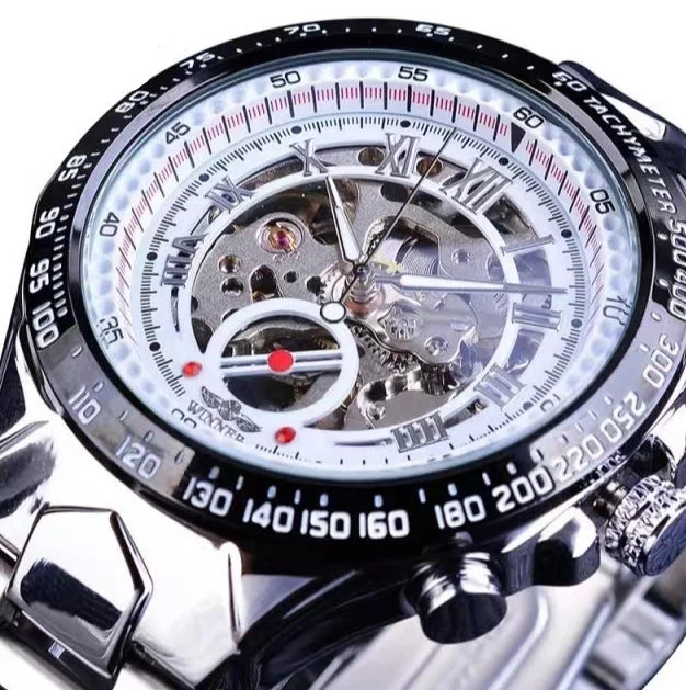 Men's watches hot selling 2025 new hollowed out men's fully automatic mechanical watch men's watch steel strap watch