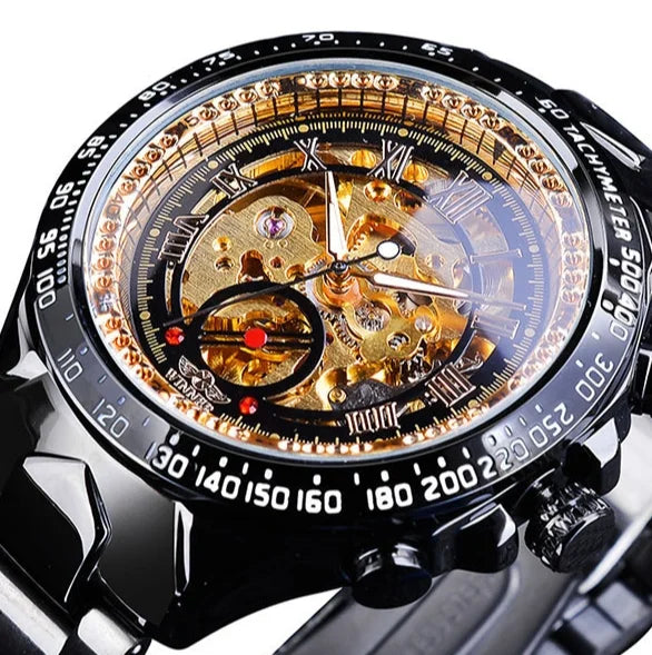 Men's watches hot selling 2025 new hollowed out men's fully automatic mechanical watch men's watch steel strap watch