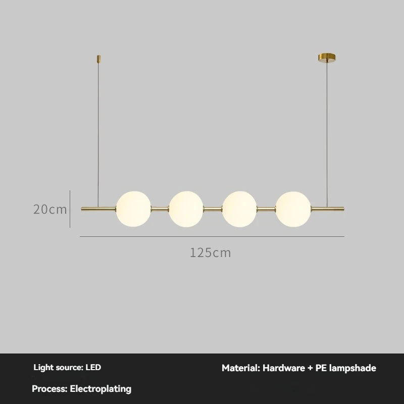 Minimalist Creative Art One Word Light Luxury High-end Dining Table Long Strip To Create Restaurant Lamp Chandelier