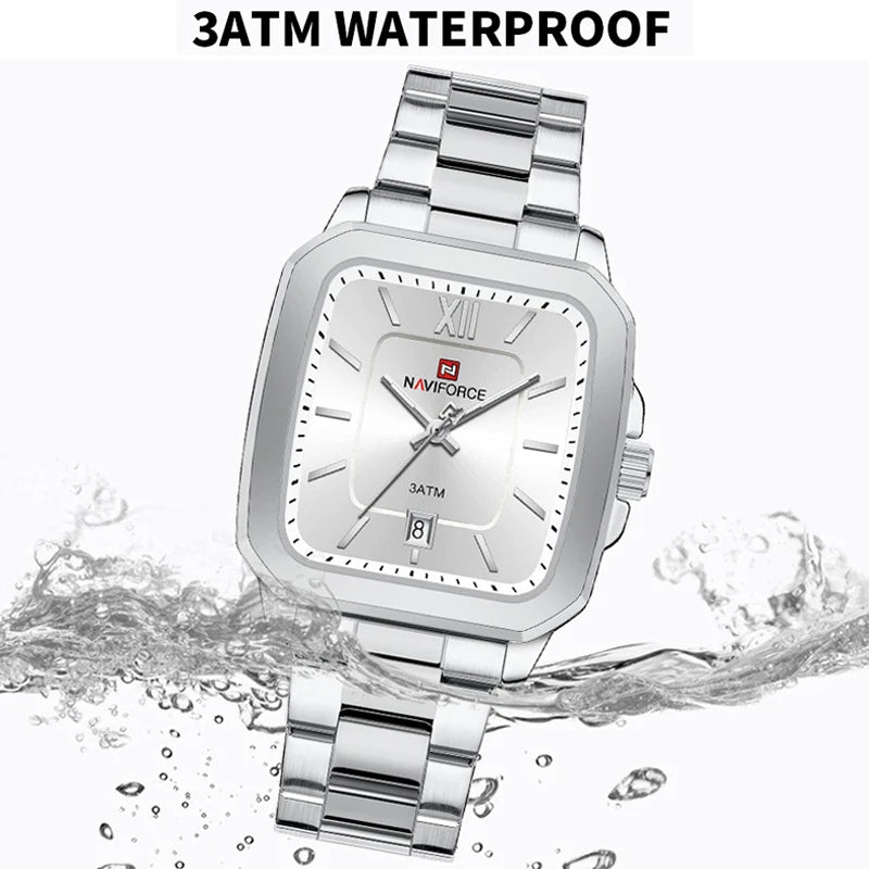 NAVIFORCE Fashion Women's Watches Waterproof Couple Steel Strap Quartz Calendar Wristwatch Gift for Girl Clock Relogio Feminino