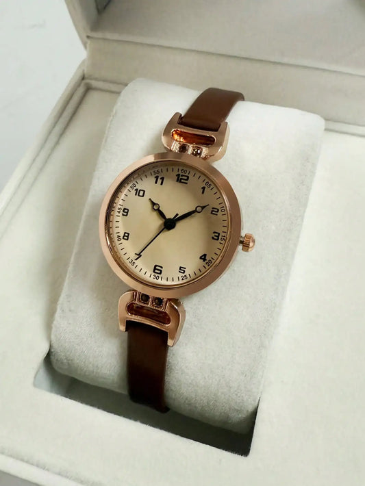 1 pcs watch for women, student ins, high aesthetic value, light luxury, British style, small dial, women's quartz watch