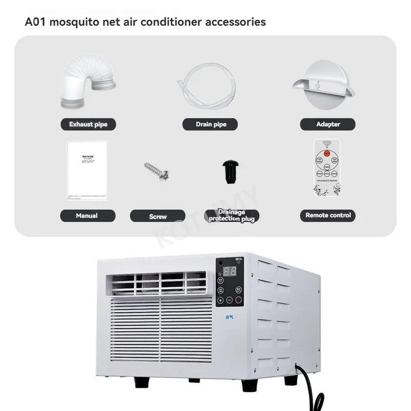 220V/110V Portable Air Conditioner Remote Control Touch Air Cooler Desktop Air Conditioner For Outdoor Camping Car Kitchen