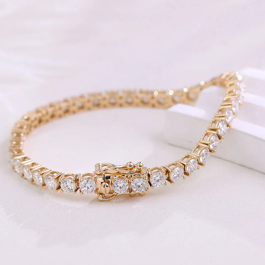 Provence Tennis Bracelet 18KGold 3.0mm four Prong Setting DEF/VS Lab Diamonds Simple Bangle for Women Men Personalized Custom